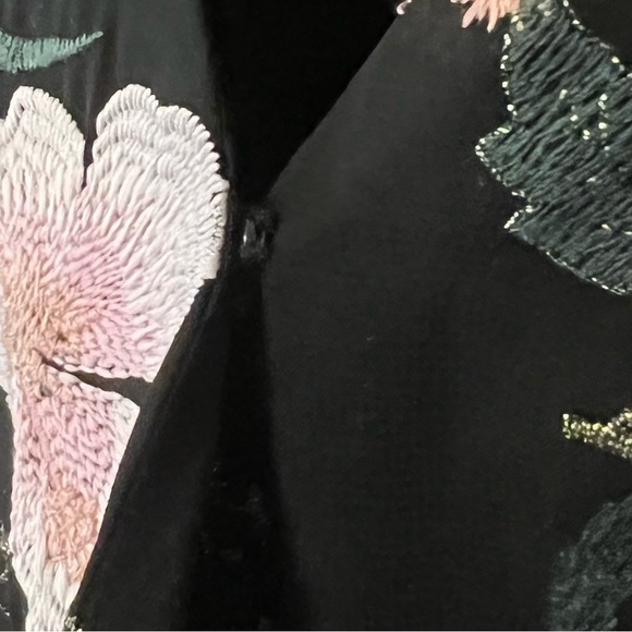 Lovers + Friends Revolve Bodysuit Plunge Neck Sheer Sleeves Embroidered S boho - Picture 16 of 16